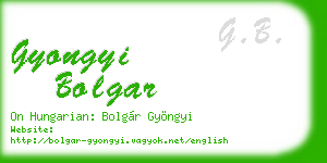 gyongyi bolgar business card